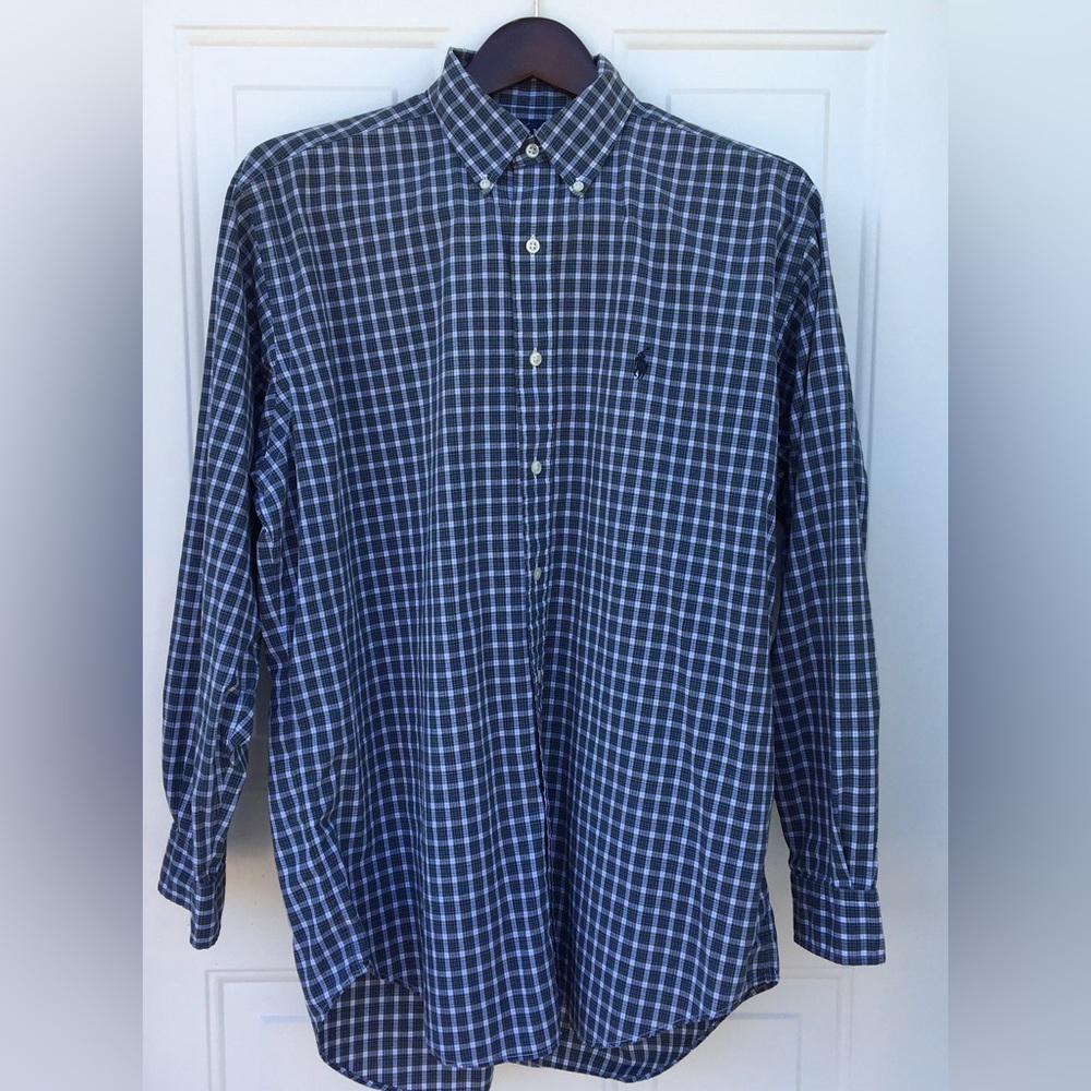 ✨ Ralph Lauren Classic Fit Button Down Plaid Shirt Size Medium ✨
